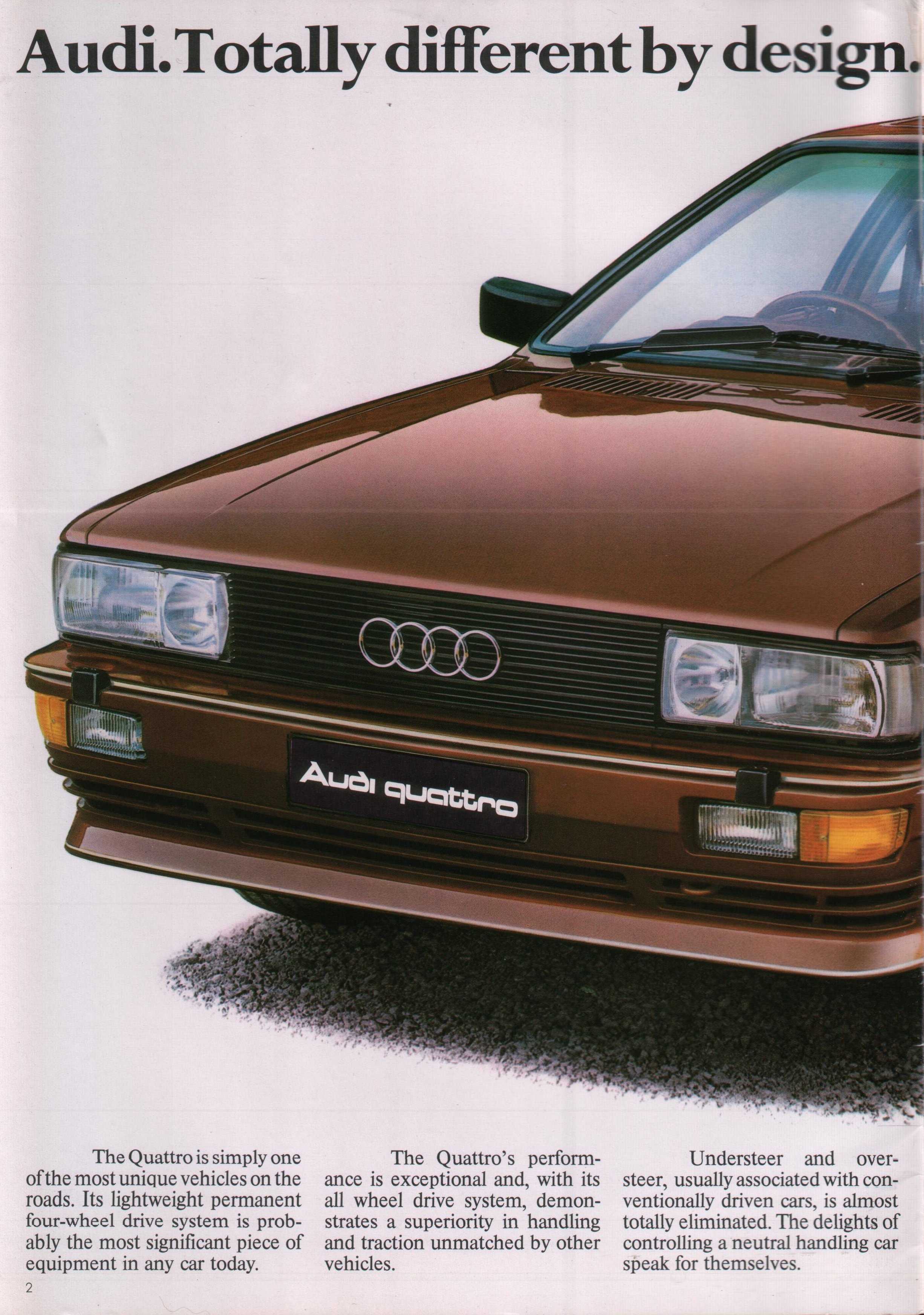 Audi Prospekt 1983 2/83 Autoprospekt brochure catalog Quattro 80 GTE 100 Coupé 